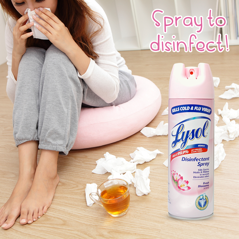 Lysol Disinfectant Spray kills viruses that cause cold and flu. Keeping you and …